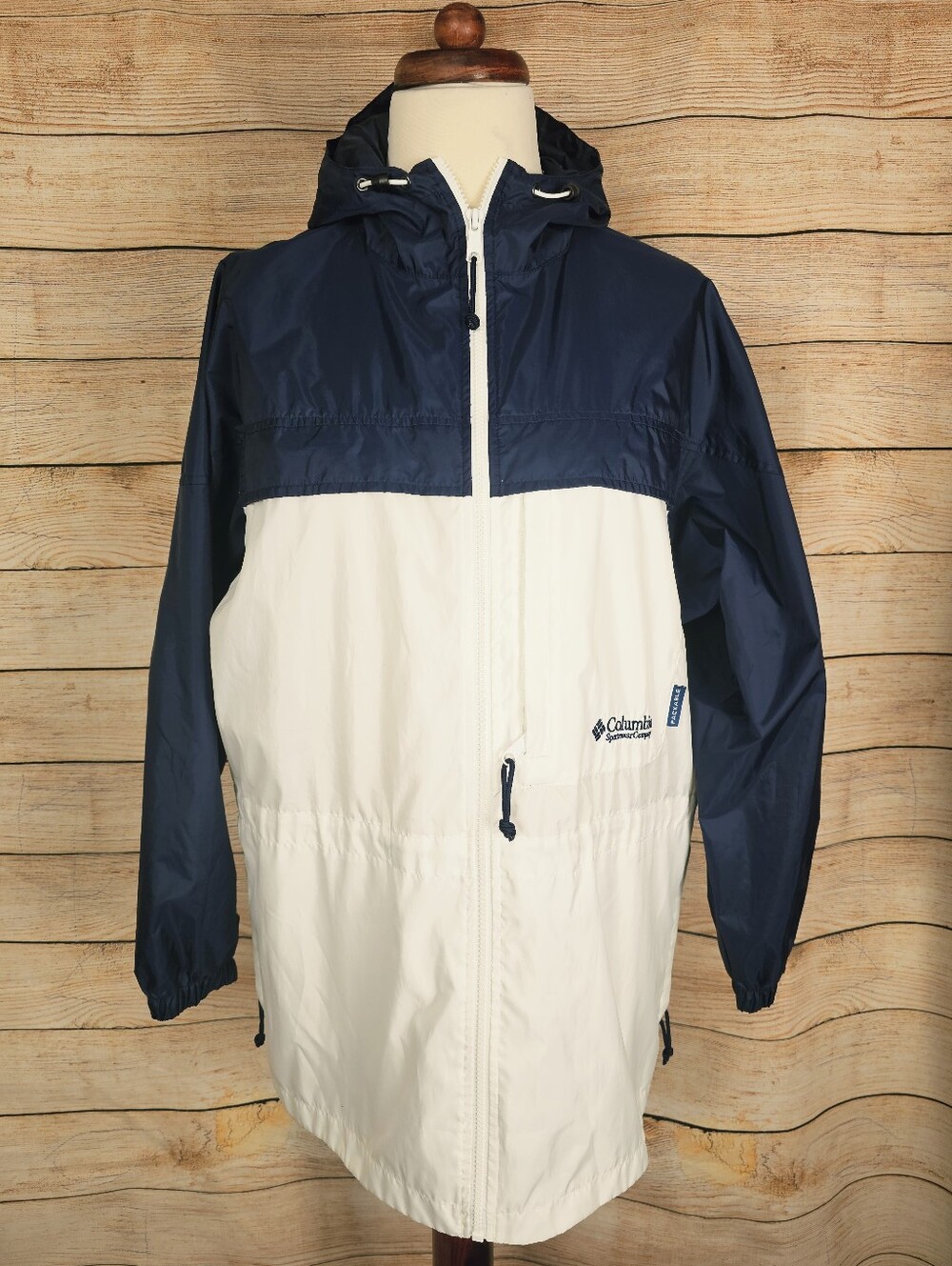 Vintage Columbia Women's Mid Length Full Zip Windbreaker Jacket Size Medium